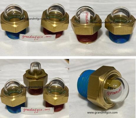 in Lager NPT Faden 3/8 INCH klare Kuppel Ölstand Anzeiger Hex-Schraube Ölstand Anzeigeglas mit Fadenverriegelung