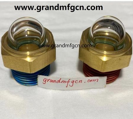 US-amerikanische männliche NPT-Draht3/8 INCH Messing Kuppel Öl Ebene Sichtglas Hex-Schraube-in Öl Ebene Sicht Glasfenster mit Gewinde Sperre