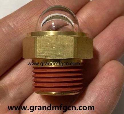 US-amerikanische männliche NPT-Draht 3/4 INCH Messing Kuppel Ölpegel Sichtanzeiger Hex-Schraube Ölpegel Sichtglas mit Gewindeverriegelung