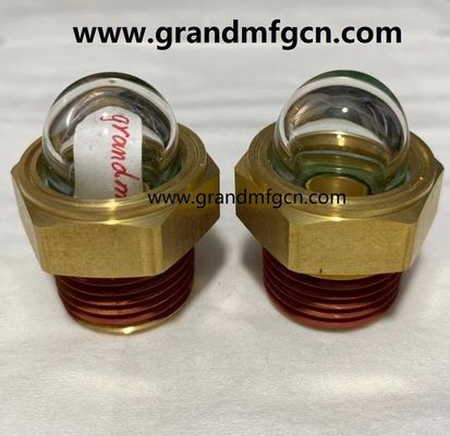 US-amerikanische männliche NPT-Draht 3/4 INCH Messing Kuppel Ölpegel Sichtanzeiger Hex-Schraube Ölpegel Sichtglas mit Gewindeverriegelung