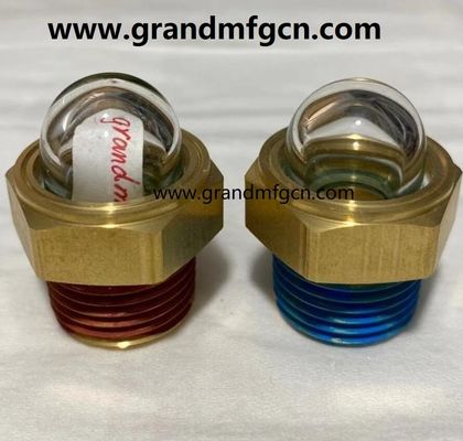 US-amerikanische männliche NPT-Draht 3/4 INCH Messing Kuppel Ölpegel Sichtanzeiger Hex-Schraube Ölpegel Sichtglas mit Gewindeverriegelung