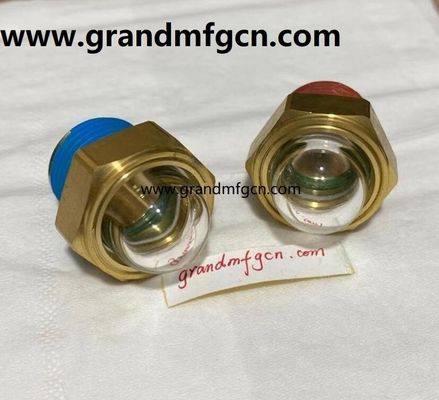 US-amerikanische männliche NPT-Draht 3/4 INCH Messing Kuppel Ölpegel Sichtanzeiger Hex-Schraube Ölpegel Sichtglas mit Gewindeverriegelung