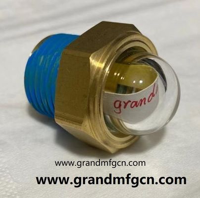 männlicher NPT-Faden 1 INCH Messing Kuppel Ölpegel Sichtanzeiger Hex-Schraube-in Ölpegel Sichtglas mit Fadenverriegelung