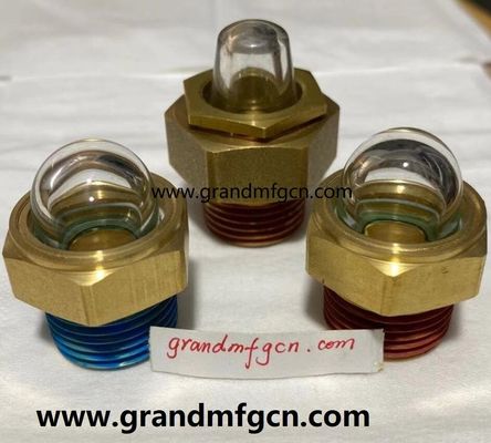 G-Faden 3/4 INCH Messing Ölpegel Sichtglas Öl Sichtfenster Indikator mit super transparenten Kuppelglas