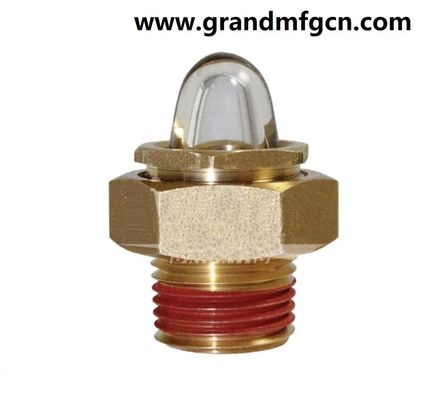 NPT-Faden 3/8 INCH Messing-Ölpegelscheinglas Ölsichtfensteranzeiger mit supertransparenten Kuppelglas