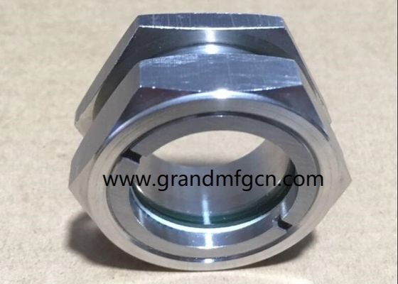 Männliche BSP G1 1/4 &quot;Edelstahl 304 Ölsichtglas mit Hex-Verriegelungsmutter SS316 ÖL-LEVEL VIEWPORT SIGHT GLASS GAGE