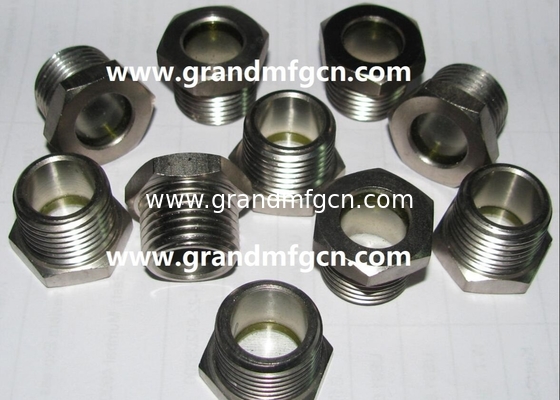 männliche BSP-Garn 1-1/2&quot; Stahl geschmolzenen Sichtfenster,Anzeiger mit Naturglas