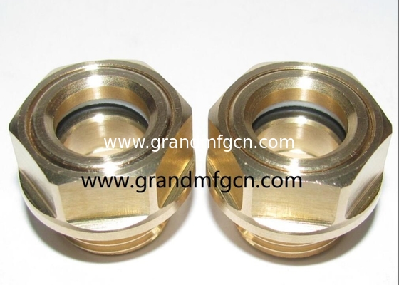 NPT-Dreh 3/8 INCH Messing Kuppel Ölstand Sichtglas Fensterindikator Hex-Schraube-in Ölstand Sichtglas