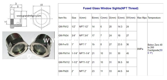 NPT 2&quot; BITZER Kühlschmelzglas aus geschmolzenem Stahl mit rotem Schwimmball geschmolzenem Glas