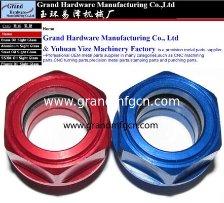 BSP / Metrisches Garn Fräser Hexagon Aluminium Öl Sichtglas 3/4 1/2 3/8 1 Zoll kundenspezifisch M18 * 1.5 M20 * 1.5 M22 * 1.5 M27 * 1.5