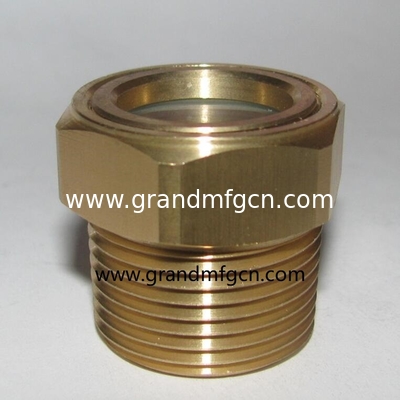 NPT-Rohrfaden 1" 3/4 deck" 1,1/4" 1,1/2" Luftkompressoren Messing Ölstandsglas Sichtmessgerät mit gehärtetem Glas