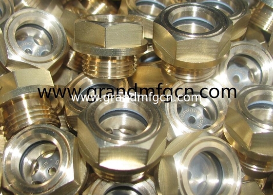 USA NPT-Glas 3/8 1/2 INCH Messing Ölstand Anzeigeglas Hex-Schraube-in Ölstand Anzeigeglas mit Gussverriegelung