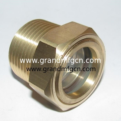 GM-HDM16 M16X1.5 Schwerlastfahrzeuge Kuppeln Ölpegel Sichtglas Messgerät 5-10 Bar Druckbereich Stierkopf Messing Öl Sichtglas für Pumpe Getriebe Geschwindigkeitsreduktor und mehr