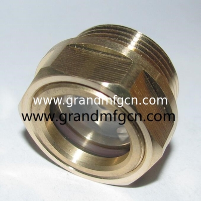 M27x1.5 M33x1.5 Männliches Gewinde Luftkompressor Hex Messing Ölpegel Sichtbrille Kuppelförmige Messing Ölpegel Indikator