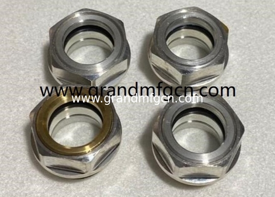 Hochdruck G1 1/4&quot; 6061 Aluminium Reduktor Öl Sichtglas Ölstandsindikator Flüssigkeitsstandsmessgerät OEM und ODM Service