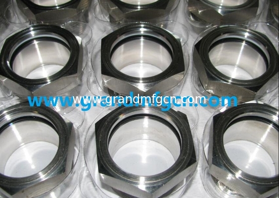 M27X1.5 M33X1.5 M36X1.5 Metrischer Edelstahl 304 Ölsichtglas mit Sechseckensperrmutter SS304 ÖL-LEVEL SIGHT PORT