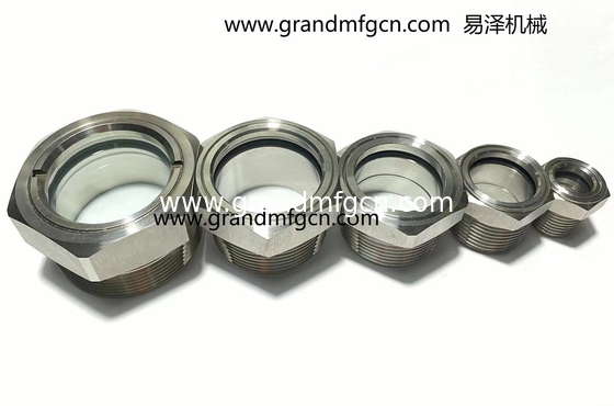 M42X1.5 M36X1.5 Metrische Edelstahl-SS316 Ölsichtglas mit Sechseckensperrmutter SS304 ÖL-LEVEL SIGHT GLASS PORT