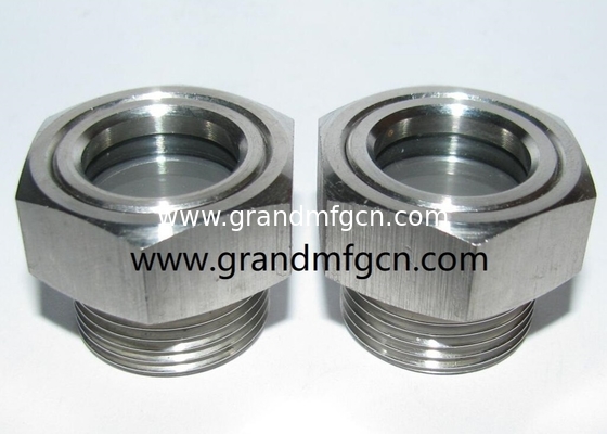 M27X1.5 M33X1.5 M36X1.5 Metrischer Edelstahl 304 Ölsichtglas mit Sechseckensperrmutter SS304 ÖL-LEVEL SIGHT PORT